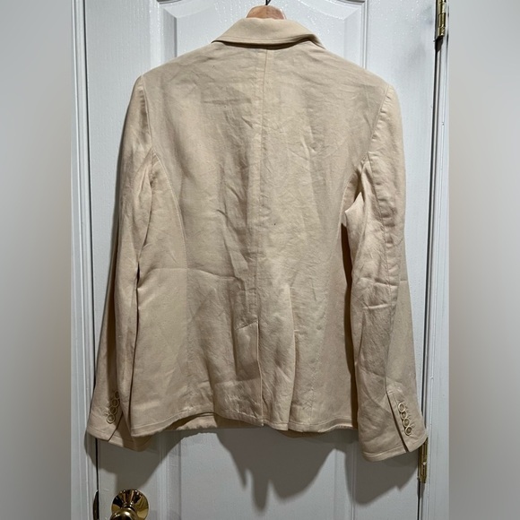 Talbots Tan Button Front Linen Blazer - Size 10 - Picture 2 of 5